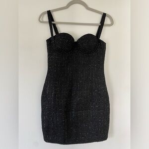 Meshki Adina Tweed Fitted Strappy Mini Dress